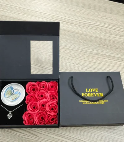 red rose pearl necklace luxury gift box