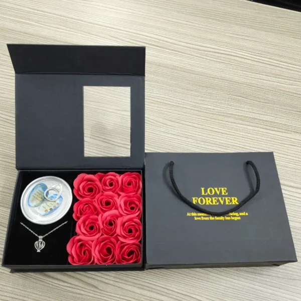 red rose pearl necklace luxury gift box