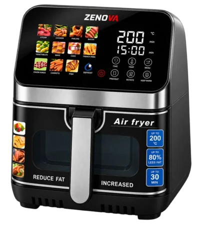 zenova air fryer cp 26 08 – digital touch display | up & down heating | 7.5l & 9.5l
